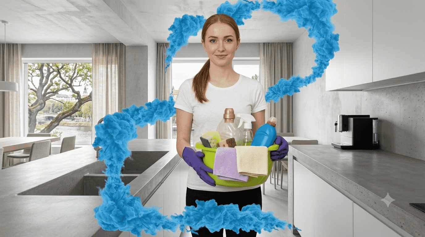 Maundy Clean pest prep crew in full PPE preparing a Scottish property for professional extermination treatment