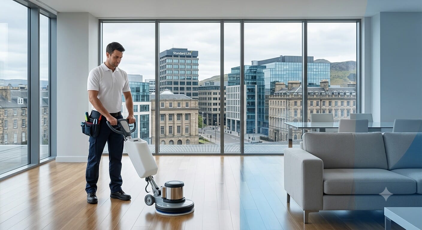 Empty Scottish flat professionally cleaned for tenant move-in handover