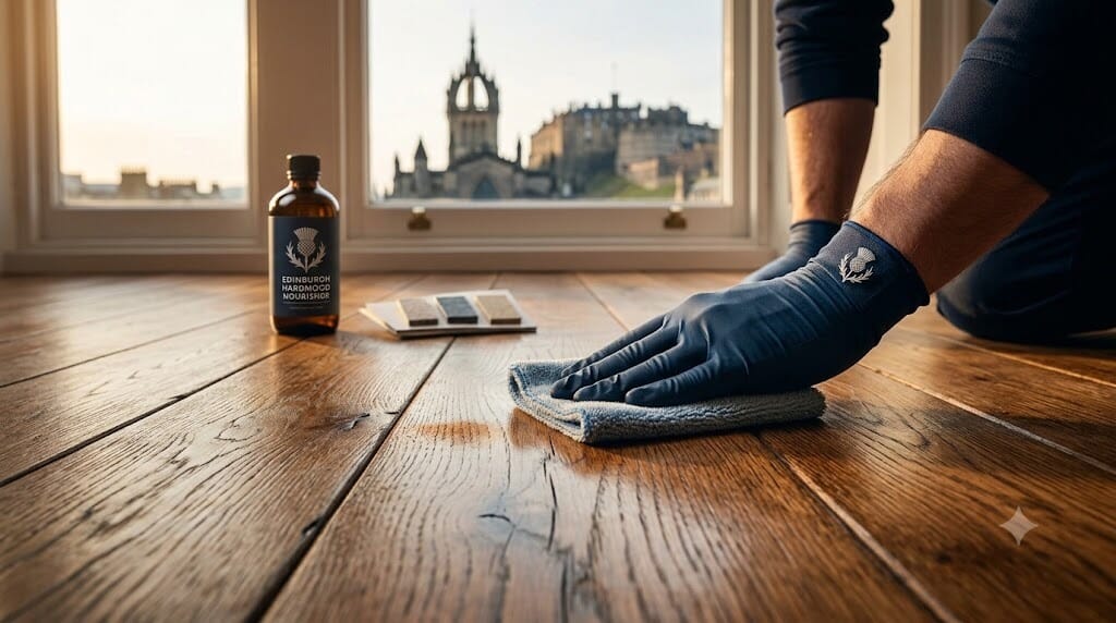 Maundy Clean hardwood floor technician — uniformed, vetted, and material-trained